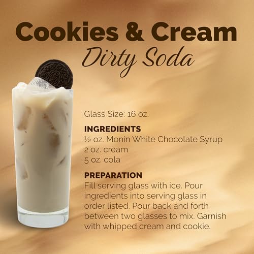Monin - White Chocolate Syrup | Premium Syrup for Lattes, Mochas & More | Clean Label with No Artificial Flavors, No Artificial Preservatives (BPA-Free Plastic Bottle, 1 Liter)