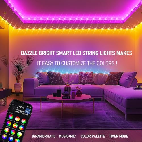Dazzle Bright 66FT 200 LED Smart Color Changing Christmas Halloween Lights