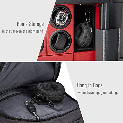 Cheopz Travel Watch Case Single Storage Box for Wristwatches & Smart Watches up to 50mm, Black