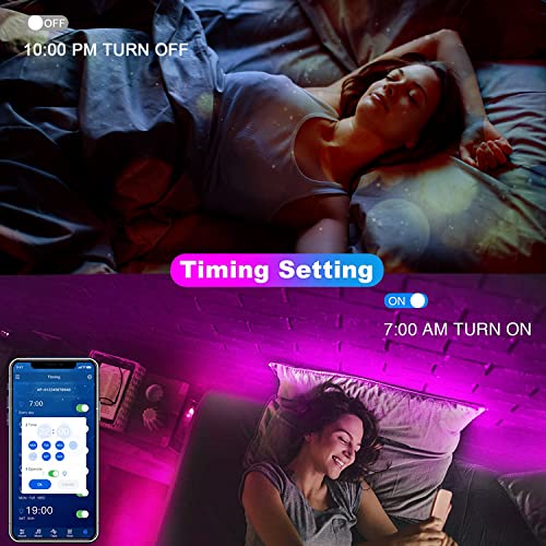 dalattin Led Strip Lights 200ft (2 Rolls of 100ft), Led Lights for Bedroom with App & Remote Control, 24V Led Lights Strip for Room & Festival