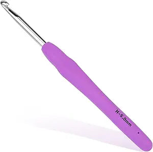 SHWAKK Crochet Hook, 5.0 mm Ergonomic Crochet Hook, Crochet Needles for Arthritic Hands, Knitting Needles with Soft Handle Beginners and Experienced Hobbyists (5.0 mm)