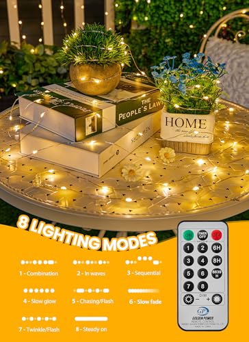 66FT 200 LED Fairy Lights Plug in with Remote, 8 Modes Twinkle Lights