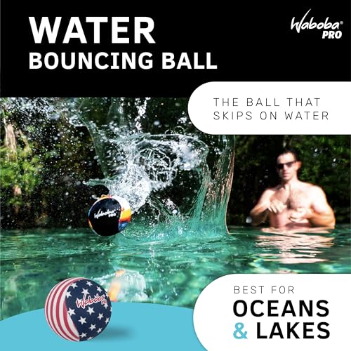 Waboba Water Skipping Ball Toy for Swimming Pool and Beach Games - Water Bouncing Ball Gift for Kids and Teens – Stars & Stripes