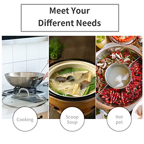 Newness Soup Ladle, Rustproof, Heat Resistance, Integral Forming Resilient 304 Stainless Steel Soup Spoon with Vacuum Ergonomic Round Handle