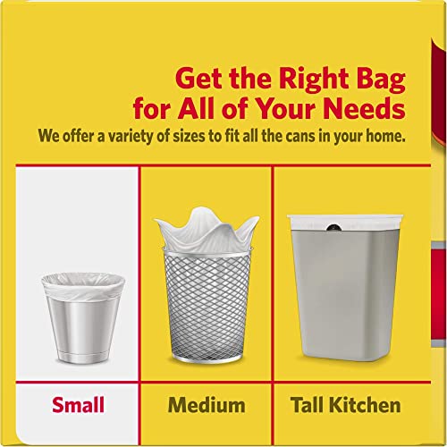 4 Gallon Trash Bags - 150 Small Mini Garbage Bags | 17" x 18" Clear Waste Basket Trash Bags | Bulk Plastic Bathroom Trash Can Liners