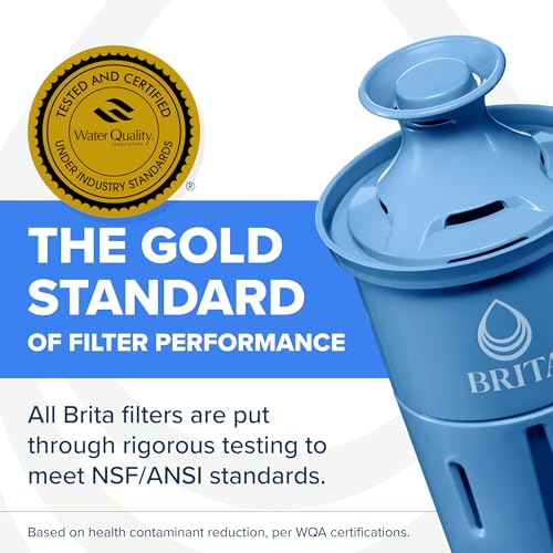 Brita 27 Cup Water Filter Dispenser with Elite Filter, NSF Certified to Remove 99% of Lead, Reduces 30 Contaminants Including Microplastics, Mercury & Chlorine, SmartLight Indicator, BPA-Free, Black