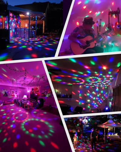 Luditek 2-Pack Portable Sound Activated Party Lights, Battery Powered/USB