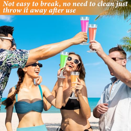 Plastic Champagne Flutes 40 Pack, 5.5 Oz Clear Disposable Plastic Champagne Glasses, Wine Glasses Cups for Wedding Celebration Birthday Party Valentines Wine Tasting New Years Eve Party Supplies