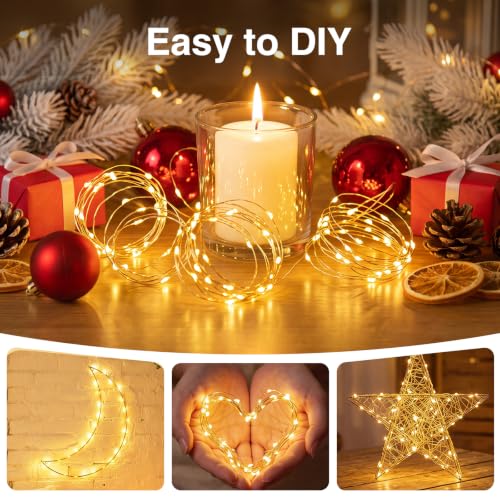 litogo 4 Pack Fairy Lights Battery Operated with Timer, 10FT String Lights