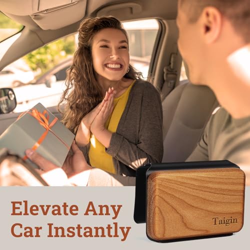Car Air Freshener - Wood Air Freshener - Car Odor Eliminator for Visor Clip-Variety Scent Refill, Vehicle Scent Diffuser for Cabin, Truck & SUV - Pack of 4 (Teak-Amber-Cabana-Open Air)-CLIP INCLUDED
