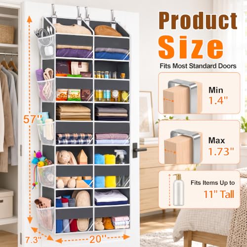 Heavy Duty Over Door Organizer 5 Tiers, 10 Front & 10 Mesh Pockets