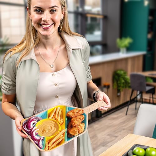 Pickleball Paddle Snack Tray - Cool Pickleballs Serving Tray for Snack - Paddle-Shaped Serving Tray with Compartments - Unique Divided Snack Trays for Pickleball Fans