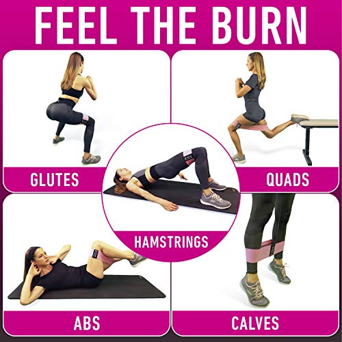 Resistance Bands for Working Out with Workout Bands Guide. 4 Booty Bands for Women Men Fabric Elastic Bands for Exercise Bands Resistance Bands
