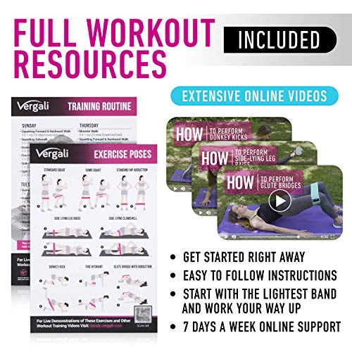 Resistance Bands for Working Out with Workout Bands Guide. 4 Booty Bands for Women Men Fabric Elastic Bands for Exercise Bands Resistance Bands