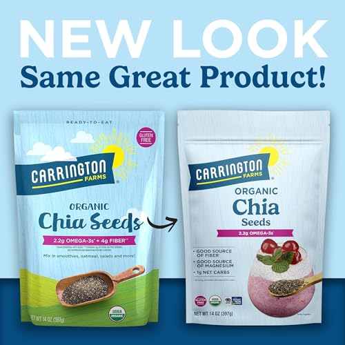Carrington Farms Organic Chia Seeds, Gluten Free, USDA Organic, 14 Ounce
