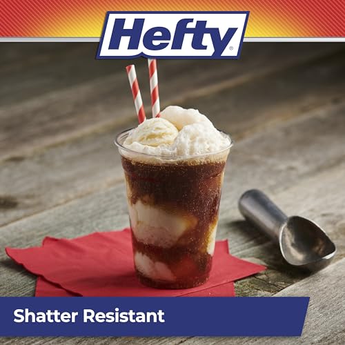 Hefty Party Perfect Clear Plastic Cups, Large Clear Party Cups for Easy Cleanup and Large Gatherings, Recyclable, 18 Ounce, 28 Count