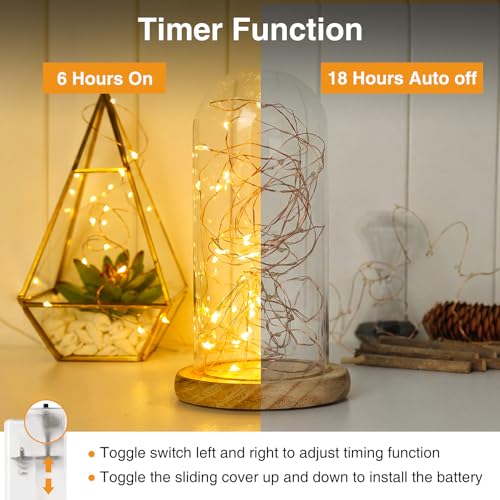 litogo 4 Pack Fairy Lights Battery Operated with Timer, 10FT String Lights