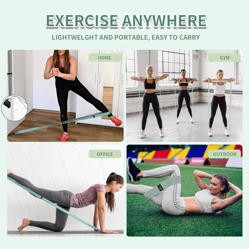 HIMESPORNER 9 PCS Fabric Resistance Bands Set for Working Out, Non-Slip Exercise Booty Bands for Women & Men Leg and Glutes with Hair Ties and Tape Measure - for Home Gym Workout, Yoga, Pilates