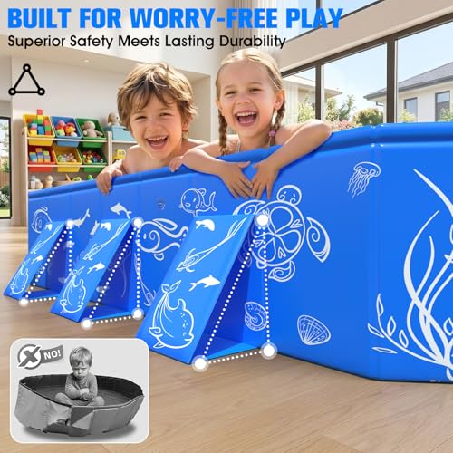 2026 Kiddie Pool with Canopy,Baby Swimming Pool for Toddler,Non-Inflatable Portable Pool for Kids,Foldable Toddler Pool with Shade,Kiddie Pool for Backyard,Pop Up Baby Beach Pool 53''×40''×33''