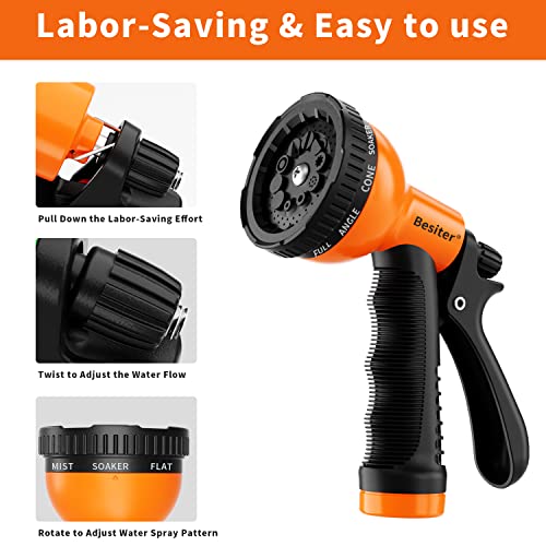 Garden Hose Nozzle Sprayer: 2 Pack 10 Watering Patterns Spray Nozzles Heavy Duty Hose Head Hose Attachment