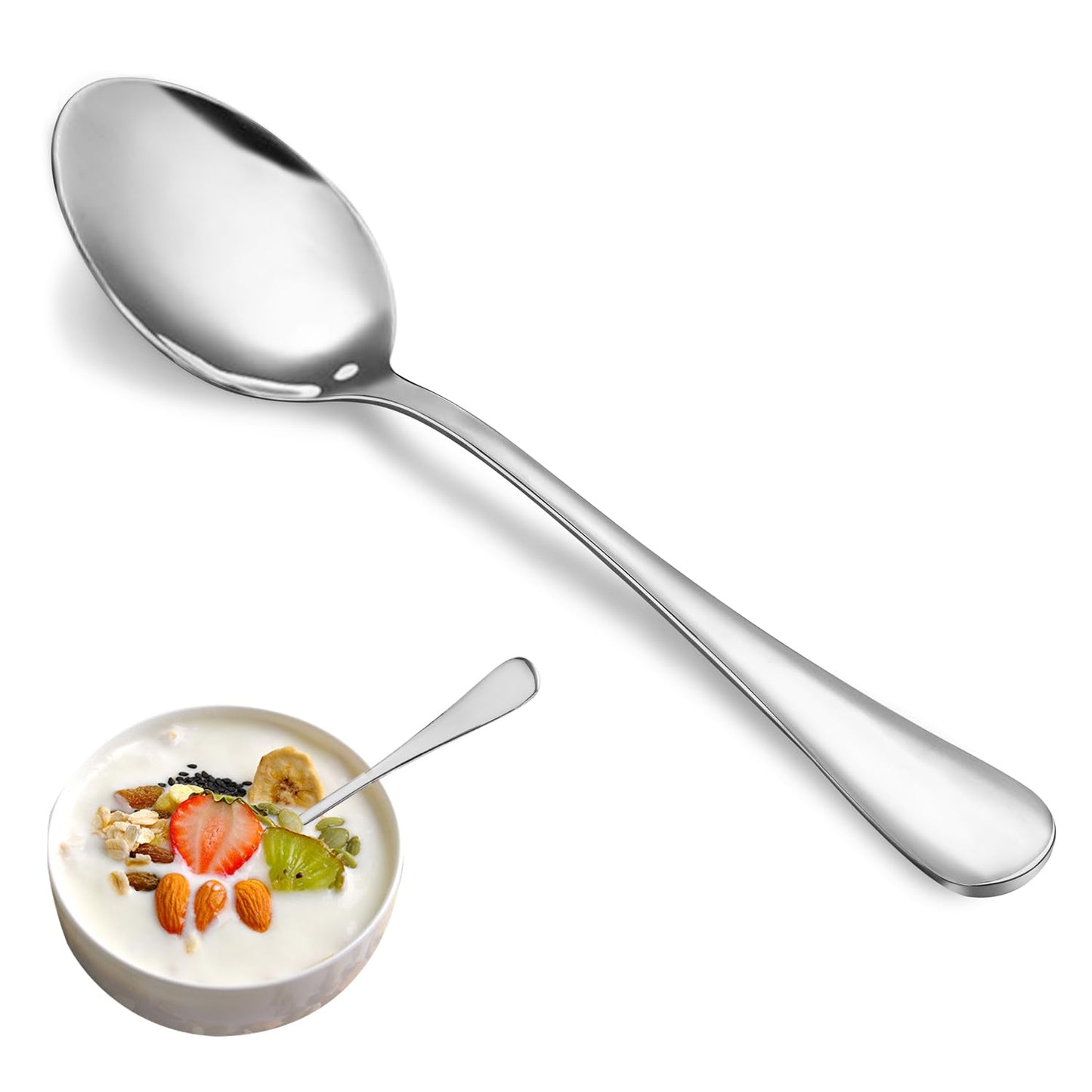 Teaspoon Set,16 Piece 6.7" Spoons Silverware, Premium Food Grade Stainless Steel Tea Spoons, Durable Small Spoon, Good Teaspoons, Kitchen Dessert Spoon Set, Mirror Finish & Dishwasher Safe