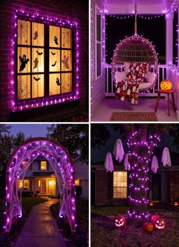 39FT Purple Halloween Lights, 100 LED Outdoor Halloween Mini String Lights