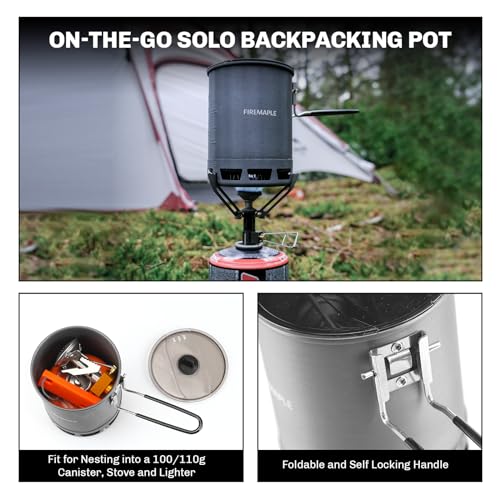 Fire-Maple Petrel Ultralight Pot- High Efficiency Aluminum Camping and Backpacking Pot with Heat-Proof Handle, Portable and Compact