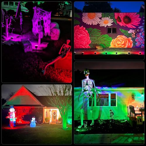 WELALO Color Changing Solar Lights Outdoor, IP68 Waterproof, RGB, 6 Pack