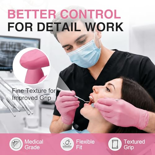 Schneider Nitrile Exam Gloves, 4-mil Medical Gloves Disposable Latex Free, Powder Free, Food Safe Glove for Examination