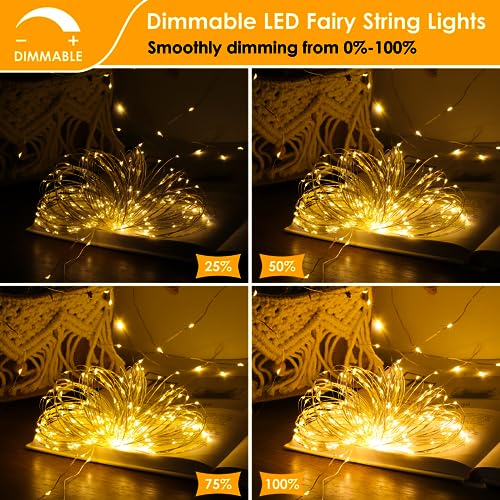 Mlambert 3 Pack 99FT Battery Operated Fairy Lights with Remotes, Warm White