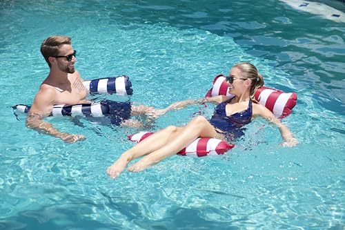 Aqua 4-in-1 Monterey Hammock Pool Float & Water Hammocks – 2-3-4 Multipacks – Multiple Colors/Styles – for Adults and Kids Floating