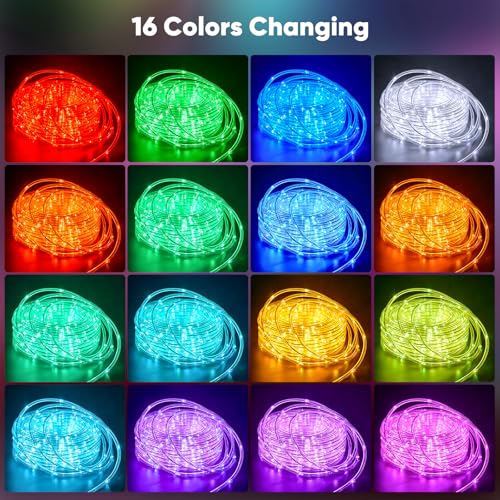 Minetom Color Changing Rope Lights Outdoor, 33FT 100 LED Rope Light