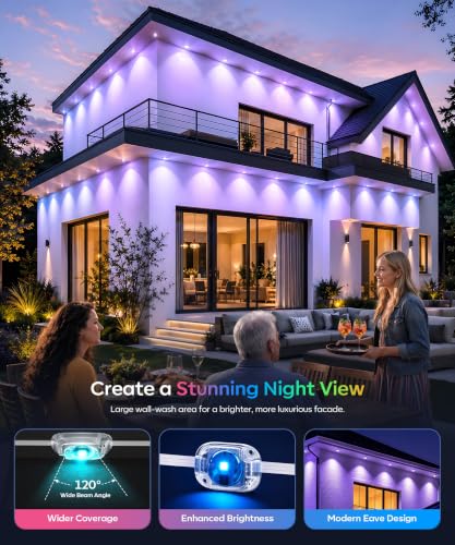 Permanent Outdoor Lights for House, 200ft RGB+IC Christmas LED Light