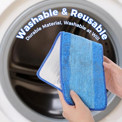 wlich 4-Pack Microfiber Cleaning Pads, 18-Inch Microfiber Mop Pads Compatible with Bona Mop, Washable and Reusable Mop Pad Refills for Hardwood Tile Laminate Floors