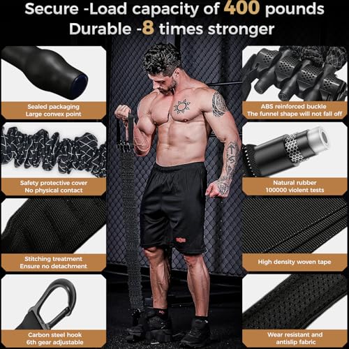 Innstar Pull Up Assistance Bands, Heavy Duty Resistance Band for Pull Up Assist, Adjustable Resistance 165-265lbs with Fabric Feet/Knee Rest, Pull Up Bands Assistance Bands