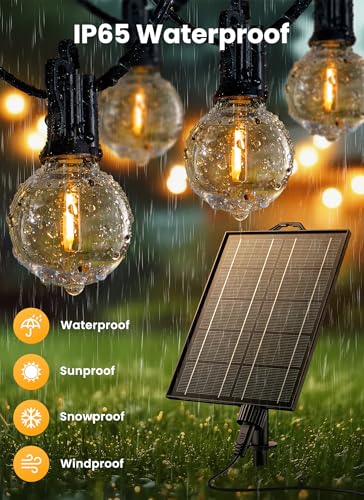 Brightown 108FT 52LED Solar String Lights Outdoor with Remote & USB Port