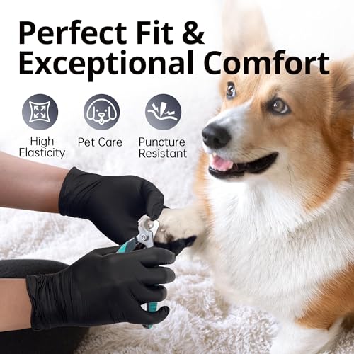 SwiftGrip Disposable Nitrile Exam Gloves, Black Nitrile Gloves Disposable Latex Free for Medical, Cooking & Esthetician