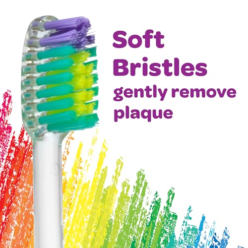 GUM Crayola Timer Light Kids Toothbrush, Soft-Bristled Toothbrush with Suction Cup Base for Ages 3+, 1 Count (Pack of 4)