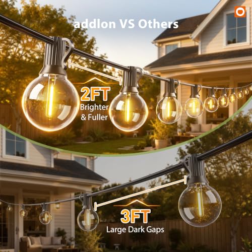 addlon 100FT 54LED Solar String Lights Outdoor Waterproof with Remote, USB