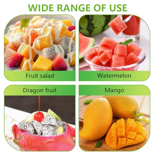 2-in-1 Stainless Steel Fruit Cutter, Watermelon Fork Slicer Tool, Dual Head Watermelon Slicer and Fork for Fruit Cubes, Kitchen Fruit Cutting Tool (1Pack, A)