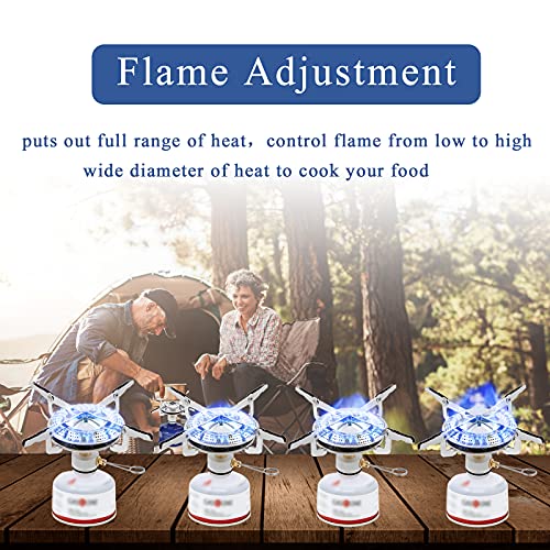 Caudblor Camping Stove with Butane Adapter - Lightweight Backpacking Stove for Hiking & Travel