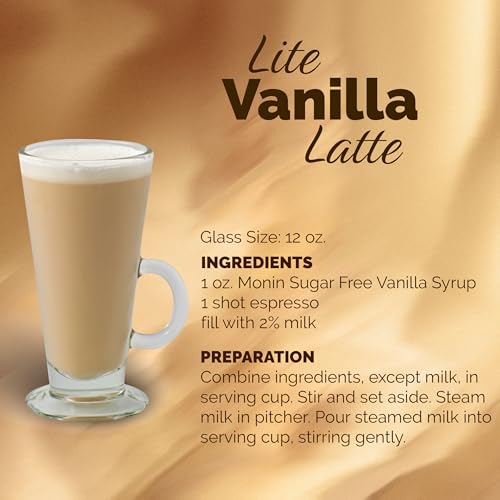 Monin - Sugar Free Vanilla Syrup | Premium Calorie-Free Syrup | Pure & Rare Madagascar Vanilla for Coffee, Lattes & More (BPA-Free Plastic Bottle, 33.8 fl oz)