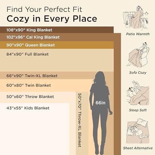 Bedsure GentleSoft Fleece Bed Blankets Queen Size Grey - Soft Warm Winter Blanket Lightweight Cozy Luxury Microfiber, Room Home Decor Christmas Decorations Gifts for Women and Men, 90x90 inches