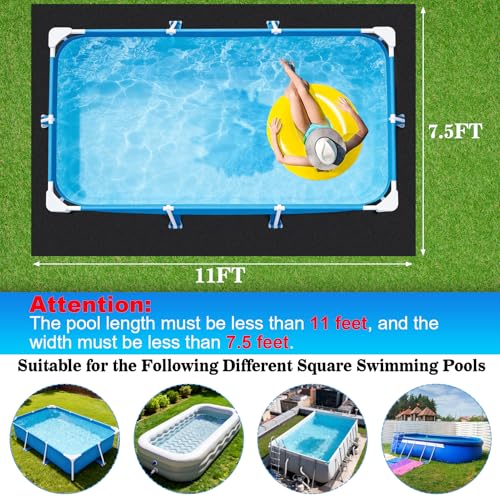 11x7.5ft Rectangular Pool Liner Pad for Above Ground Swimming Pools,Thickened Under Pool Mat Padding,Pools Bottom Liner Protector to Prevent Punctures & Extend Liner Life