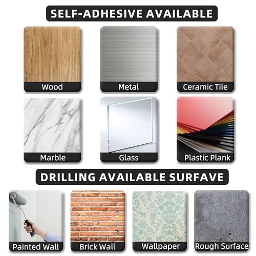 Paper Towel Holder - Self-Adhesive or Drilling, Matte Black, Upgraded Aluminum Kitchen Roll Dispenser Under Cabinet, Lighter but Stronger Than Stainless Steel!