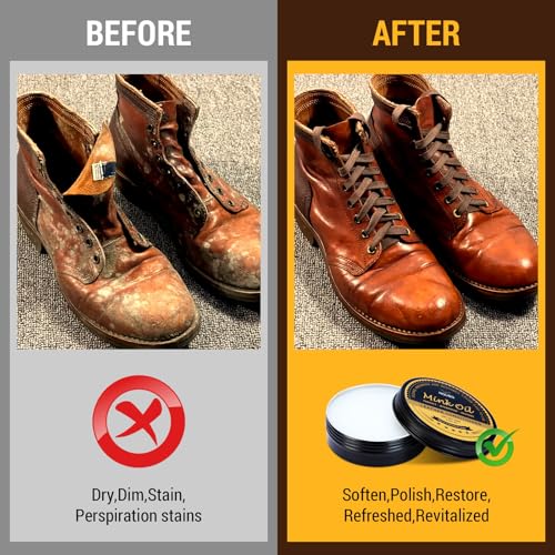 Mink Oil for Leather Boots, Boot Leather Care Kit, Leather Shoe Care Kit for Cowboy Boots, Work Boots, Leather Conditioner and Cleaner All-Natural Waterproof Soften and Restore Shoes
