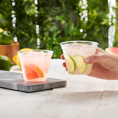 GUSTO [9 oz - 100 Count Clear Plastic Cups, Sturdy & BPA-Free Disposable Cups for Parties, Cocktails, Wine, Smoothies & Cold Beverages – Crystal-Clear, Durable, and Food Safe - Formerly Comfy Package