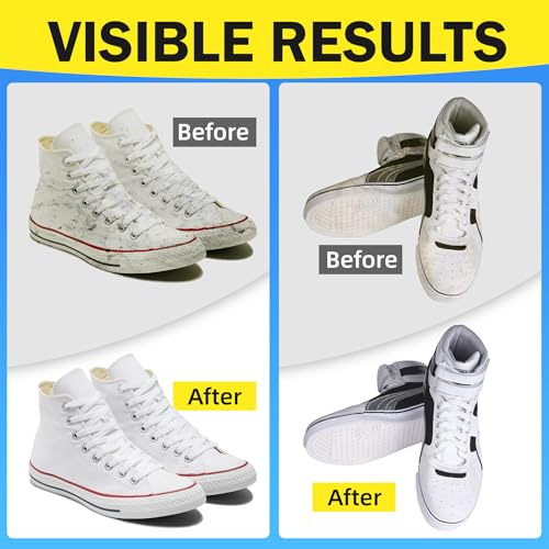 Shoe Cleaner 6.76 fl oz (200ml) – Sneaker Cleaner Foam for White Shoes, Deep Removes Stains & Dirt, Anti-Yellowing Shoe Cleaning Kit with Brush & Towel for Leather, Canvas, Knit, Rubber & More