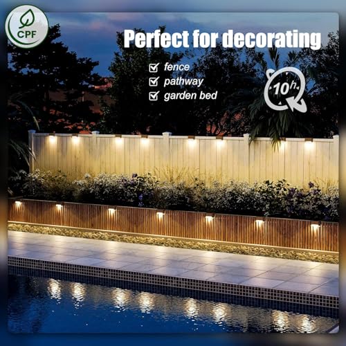 SOLPEX Solar Deck Lights Outdoor 16 Pack, Solar Step Lights Waterproof Led Solar lights for Outdoor Stairs, Step , Fence, Yard, Patio, and Pathway(Warm White)
