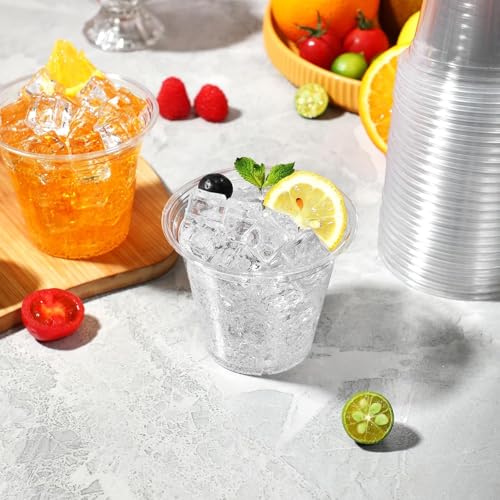 BYSNOW 250 Pack 9 oz Clear Plastic Cups, Disposable Cups for Party, Sturdy & Food Safe Plastic Wine Cups for Cocktail, Juice, Punch (9oz 250pack)